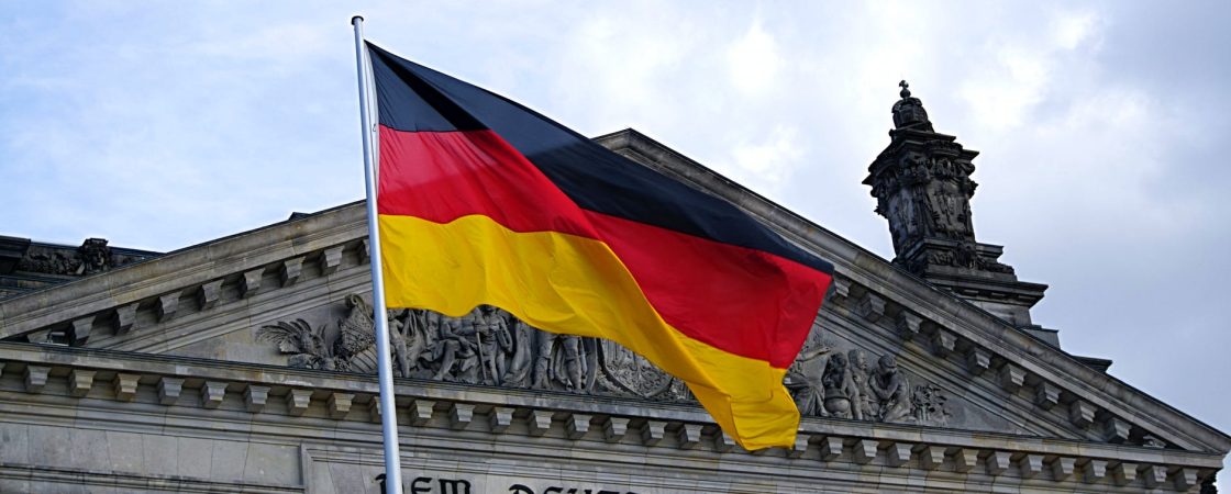 germany flag in front of building