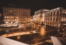 white concrete building during night time