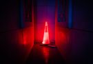 red led traffic cone