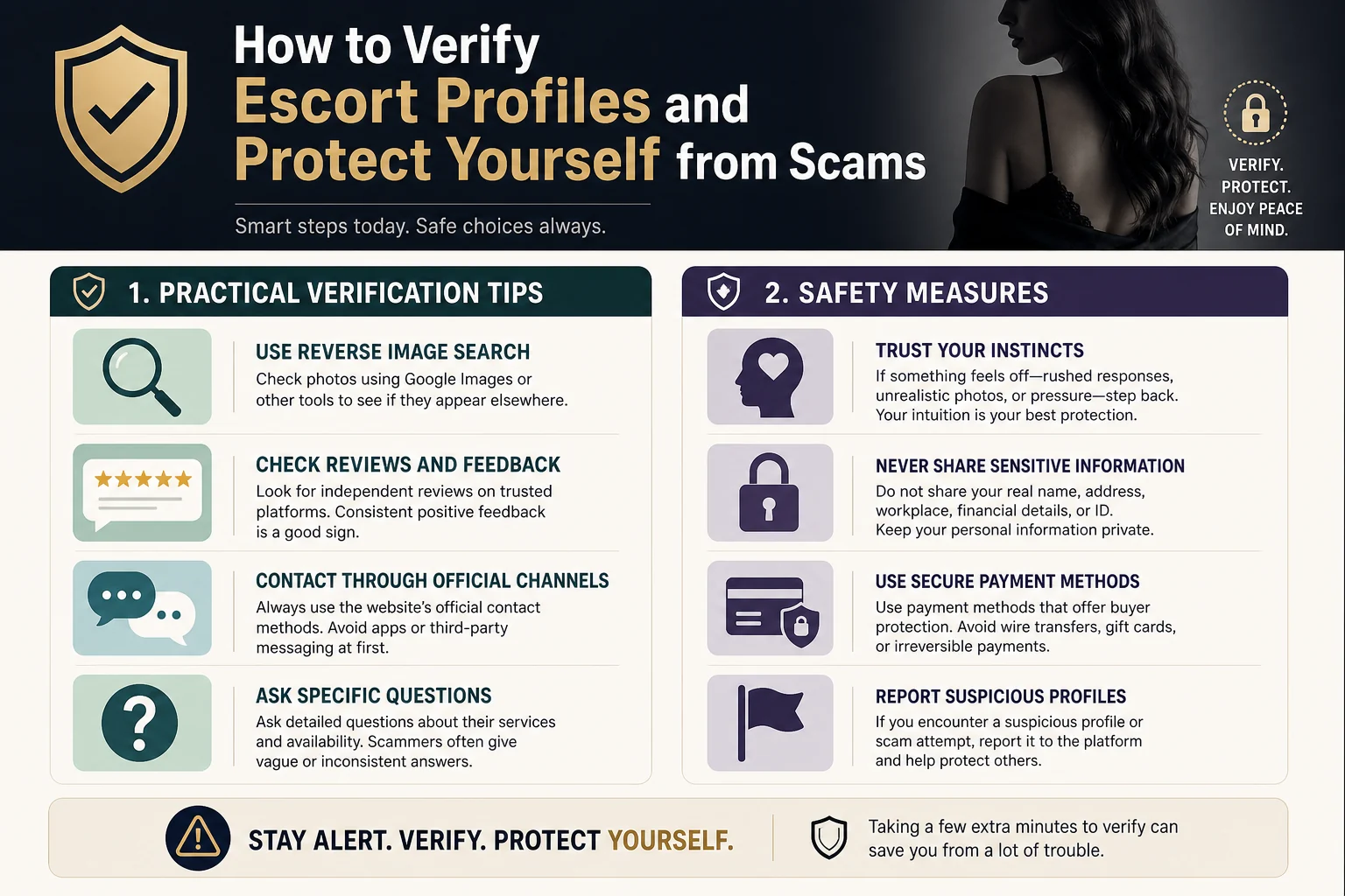 How to Spot Fake Escort Profiles and Avoid Getting Scammed infographic
