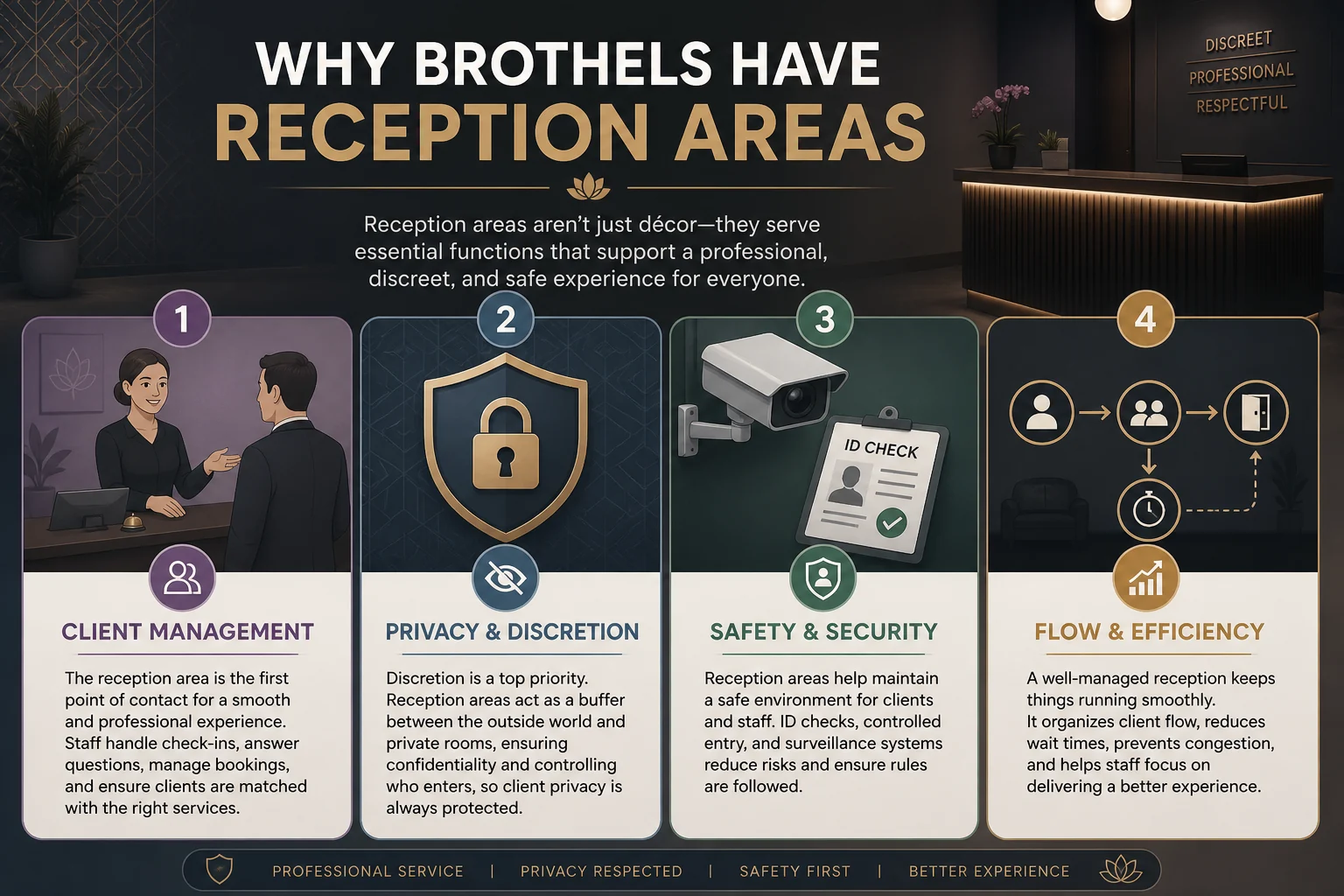 Why Do Brothels Have Reception Areas? infographic